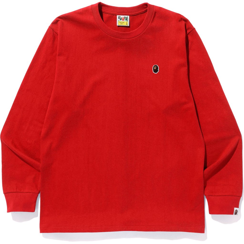 BAPE Ape Head One Point L/S Tee Red