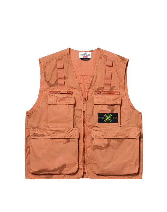 Supreme Stone Island Camo Cargo Vest Coral Camo