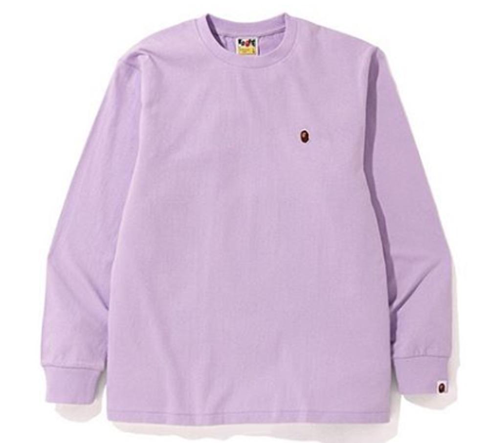 BAPE Ape Head One Point L/S Tee Purple