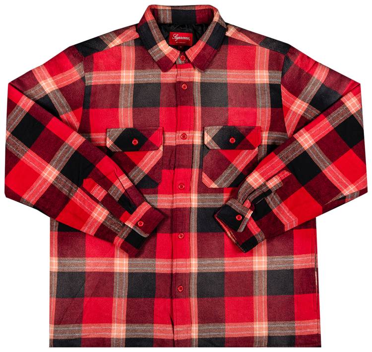 Supreme Quilted Flannel Shirt Red