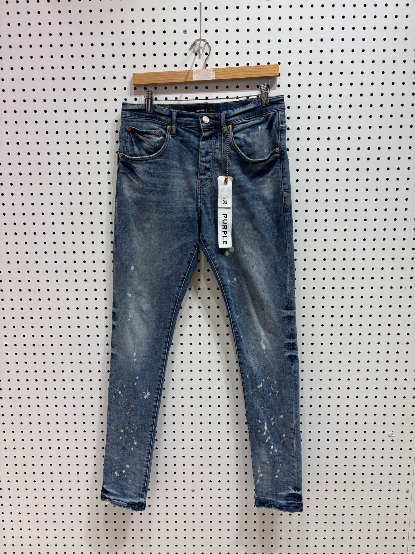 PURPLE BRAND PURPLE Paint Splatter Slim Jeans