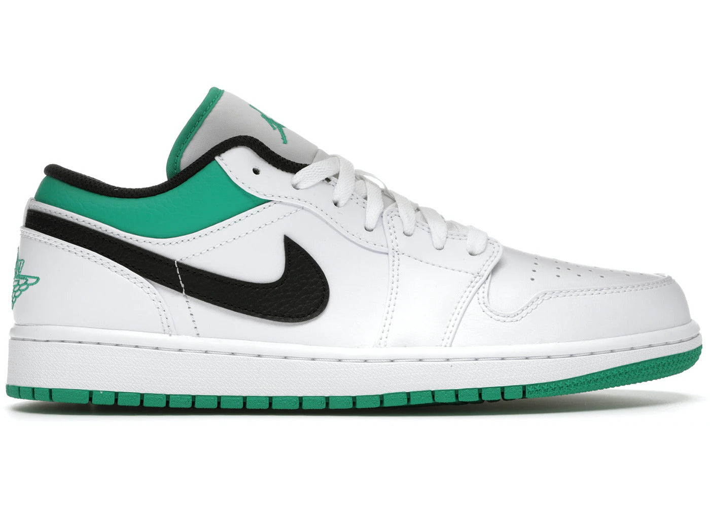 Jordan 1 Low White Lucky Green Black (GS)