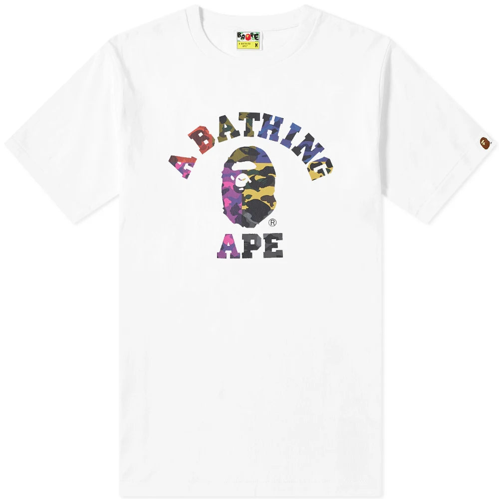 BAPE Mix Camo College Tee White