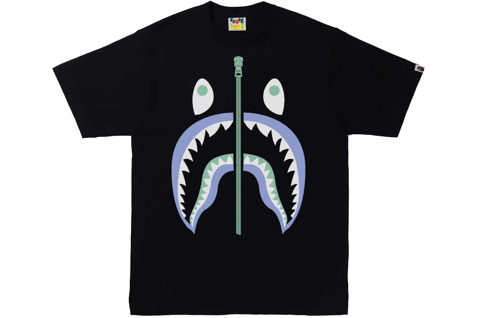 BAPE Text Code Camo Shark Tee Black