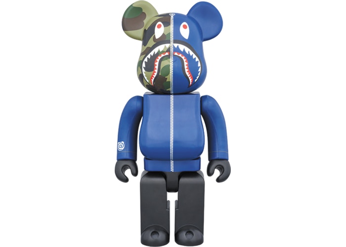Bearbrick x Bape Camo Shark 1000% Blue