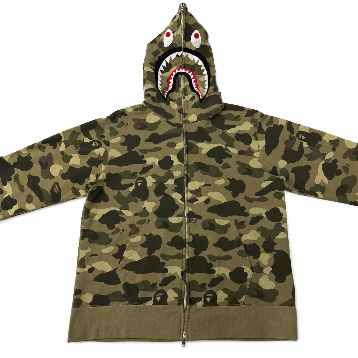 Bape Shark Hoodie Zip Up Light Camo