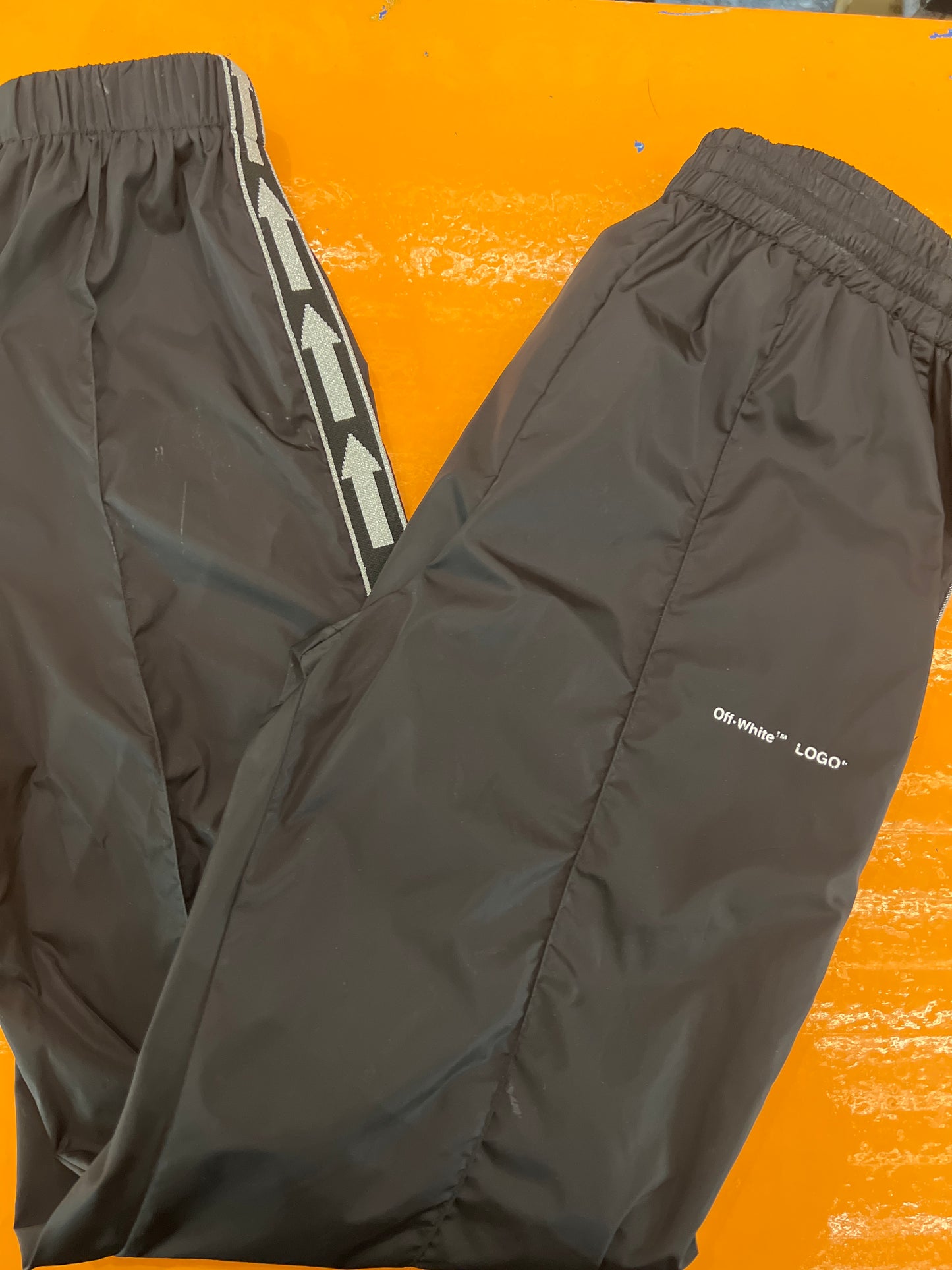 Off White KL Reflective Logo Track Pants Black