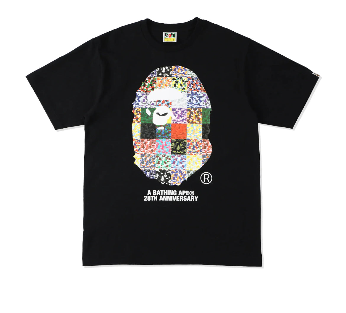 Bape 28th Anniversary Ape Head Tee Black