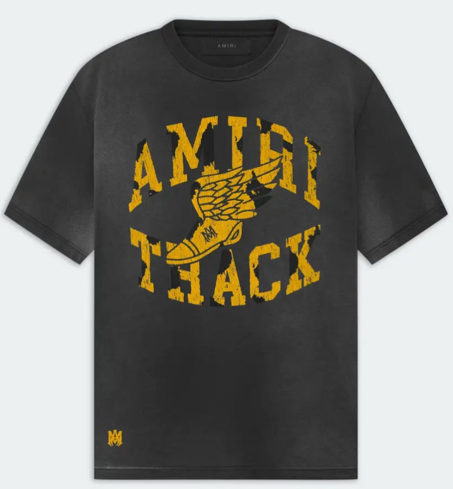 Amiri Track T-Shirt Faded Black/Yellow