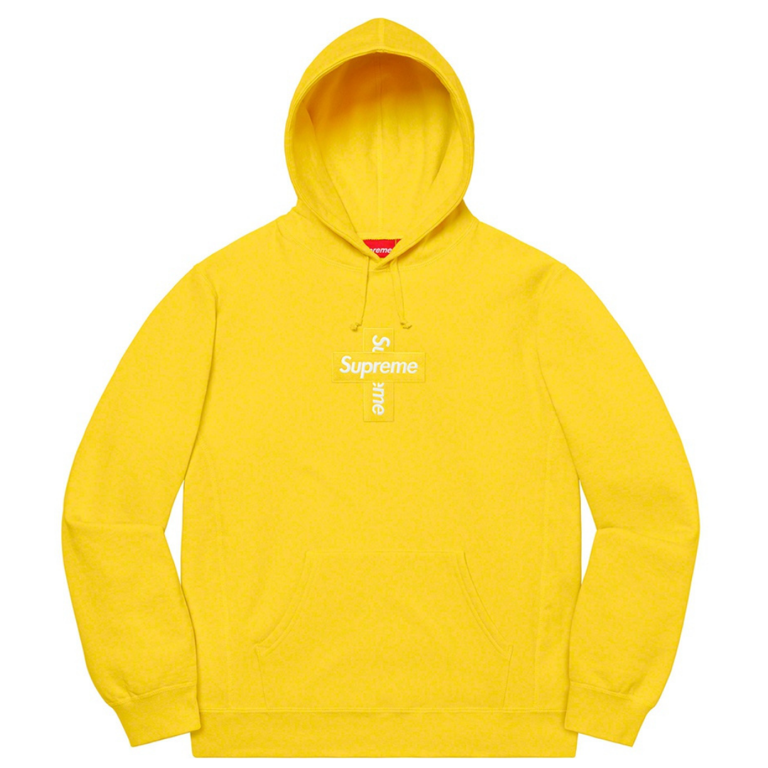 Supreme Cross Box Logo Hooded Sweatshirt Lemon