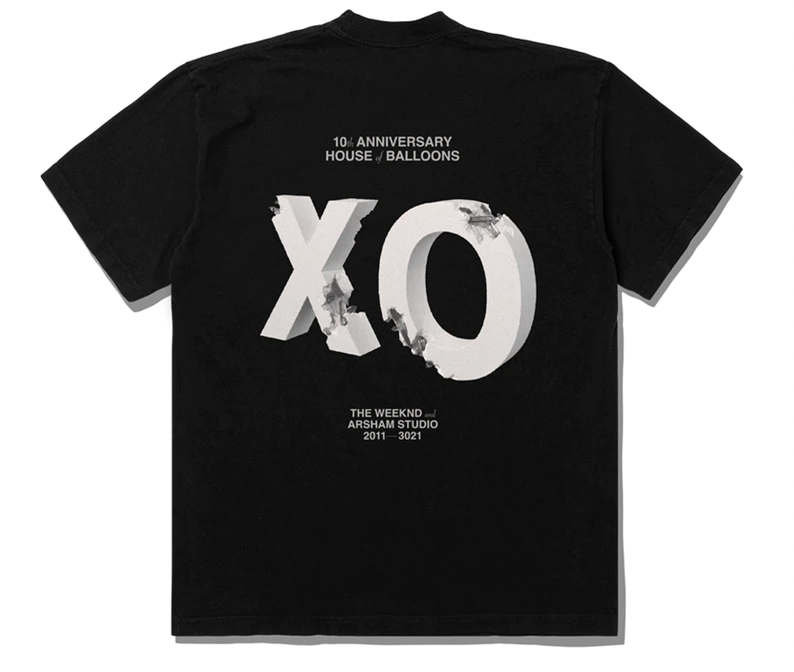 The Weeknd x Daniel Arsham House Of Balloons Eroded XO Tee Black