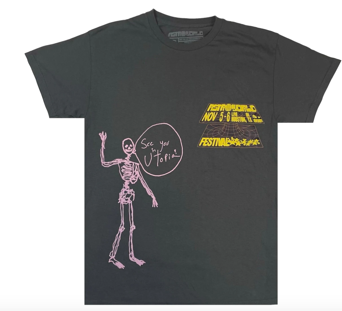 Astroworld Festival 2021 Open Your Eyes T-Shirt Yellow