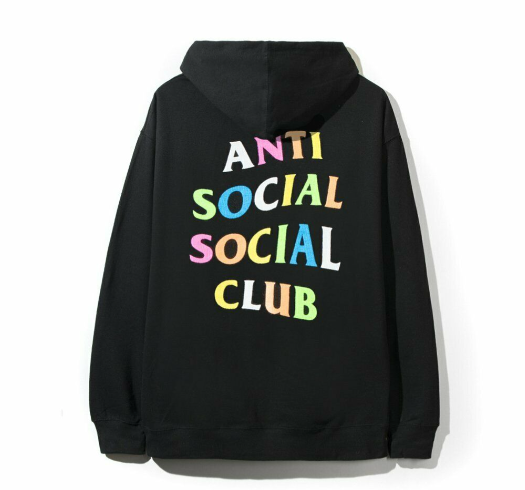 Anti Social Social Club Rainbow Black Hoodie