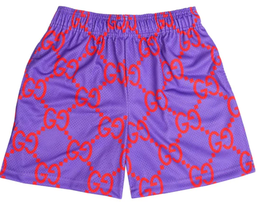 BRAVEST STUDIOS MEGA G GUCCI SHORTS PURPLE RED