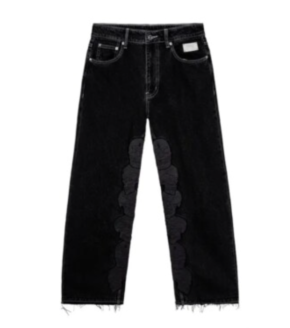 Revenge Skull Patch Denim Pant Black