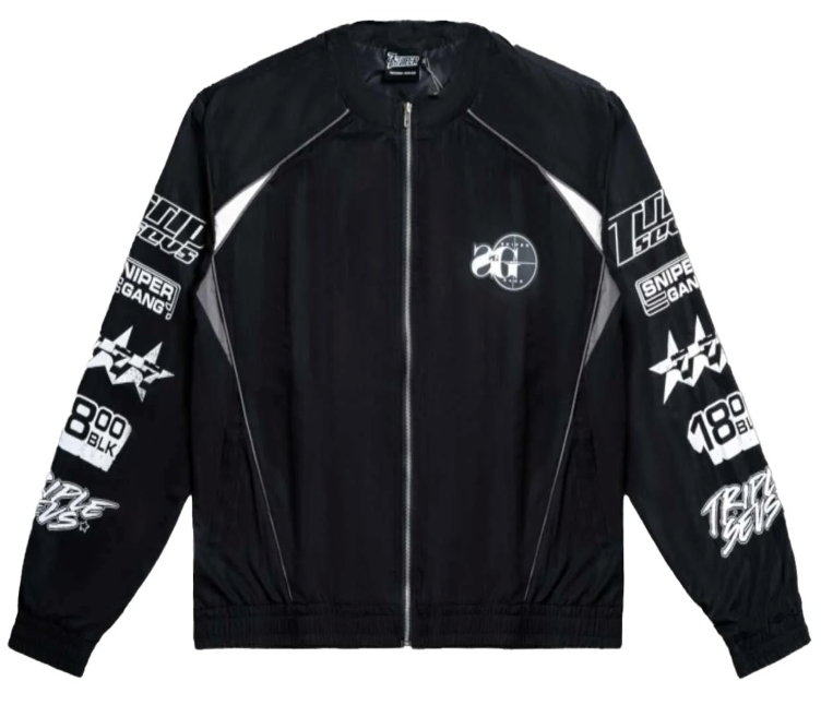 Triple Seven Sniper Gang Tracksuit Jacket Black