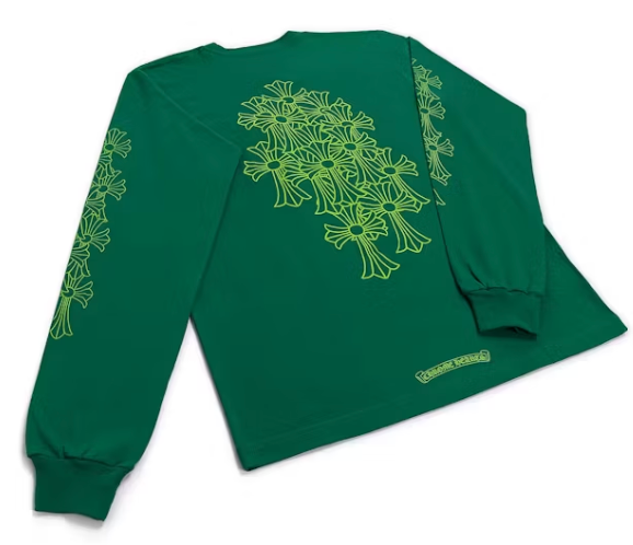 Chrome Hearts Cemetery Cross Long Sleeve Kelly Green/Glo Green