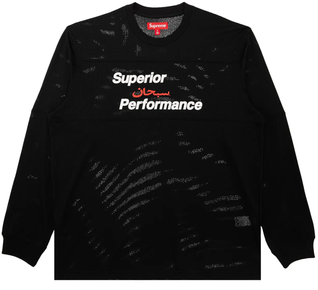 Supreme Arabic Mesh Long-Sleeve Top 'Black'