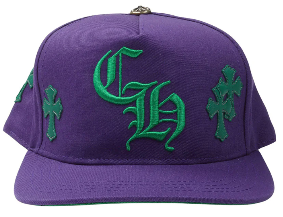Chrome Hearts CH Cross Patch Trucker Hat Purple/Green