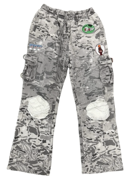 Triple Sevens Camo Sweatpants Grey