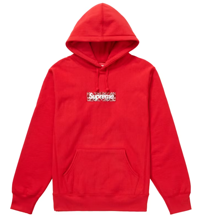 Supreme Bandana Box Logo Hooded Sweatshirt Red