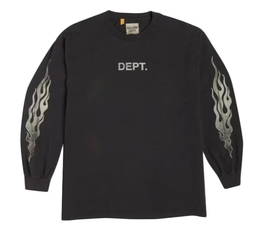 Gallery Dept. Flames L/S T-Shirt Black