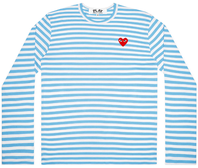Comme des Garcons PLAY CDG Long Sleeve Striped light Blue