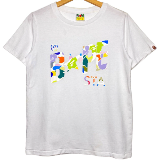 BAPE ABC Camo Crazy Bape Sta Logo Tee 'White'