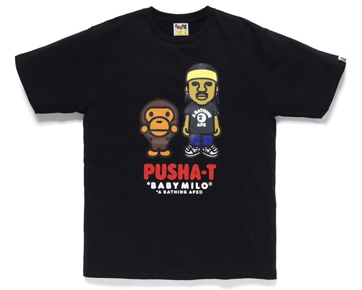 BAPE x Pusha T Baby Milo Tee Black