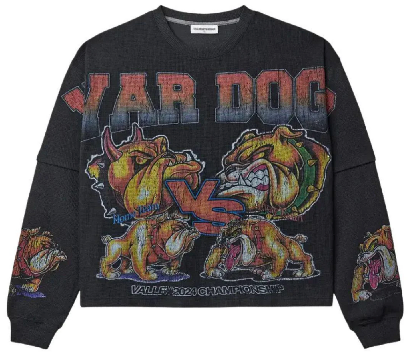 VALE FOREVER WAR DOG THERMAL CREWNECK BLACK