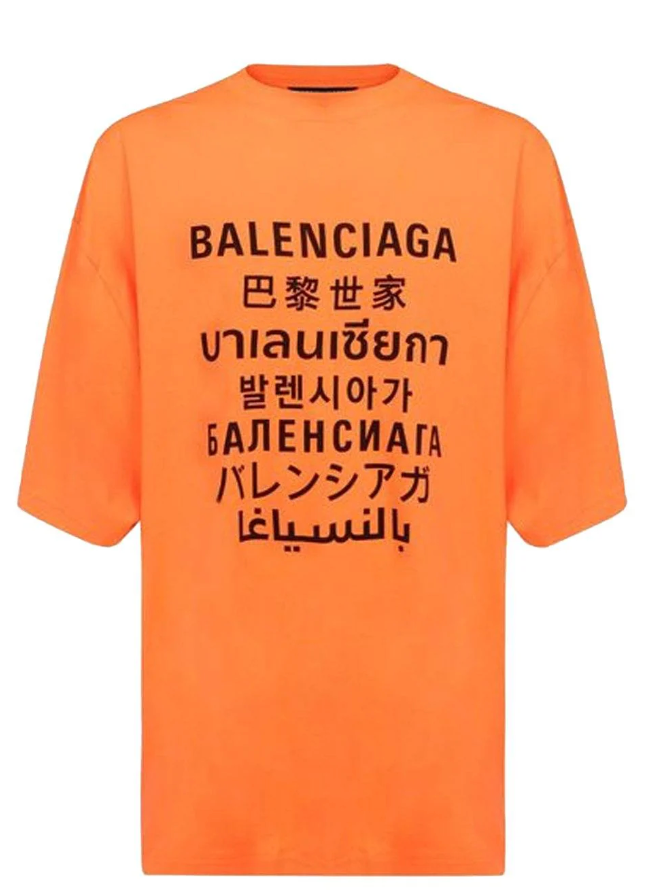 Balenciaga Languages T-Shirt Orange