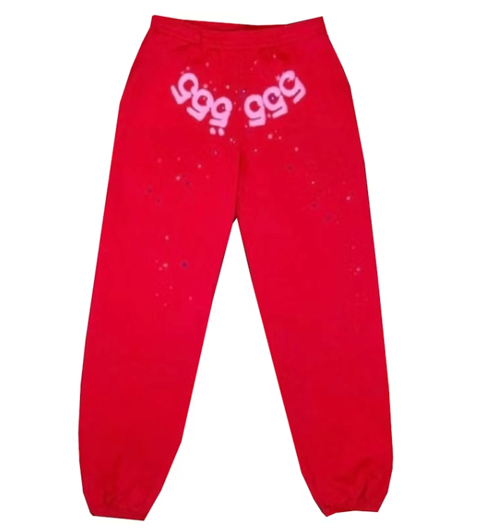Sp5der Worldwide Red Angel Number 555 Sweatpants Red