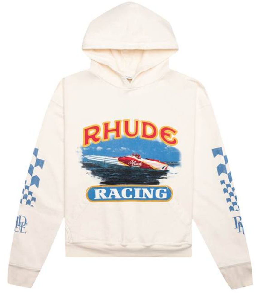 RHUDE Cigarette Racing Hoodie Vintage White