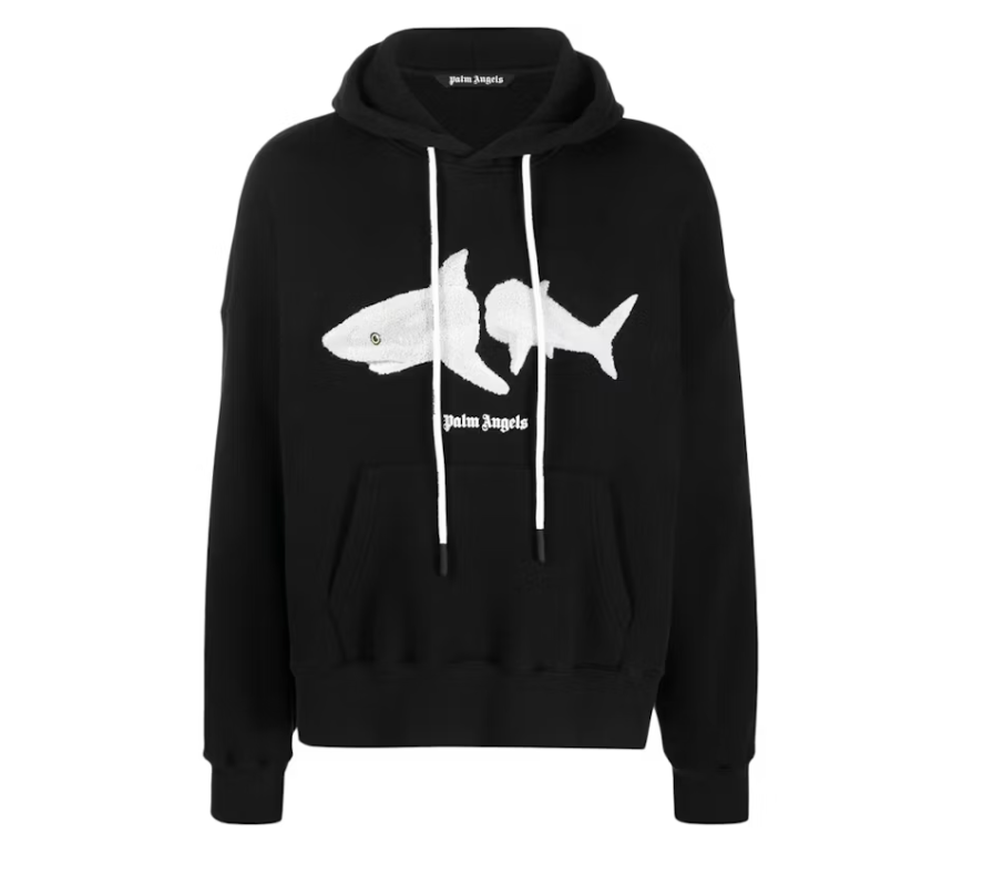 Palm Angels Shark Hoodie Black/White