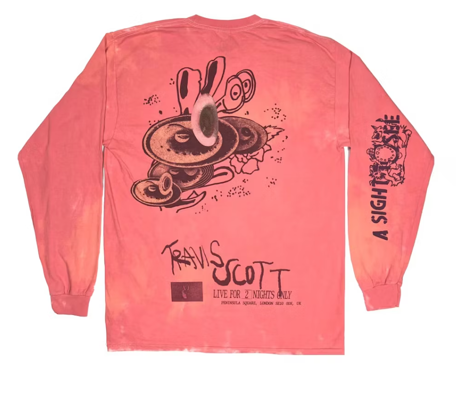 Travis Scott O2 Live Tie Dye Long Sleeve T-shirt Multicolor