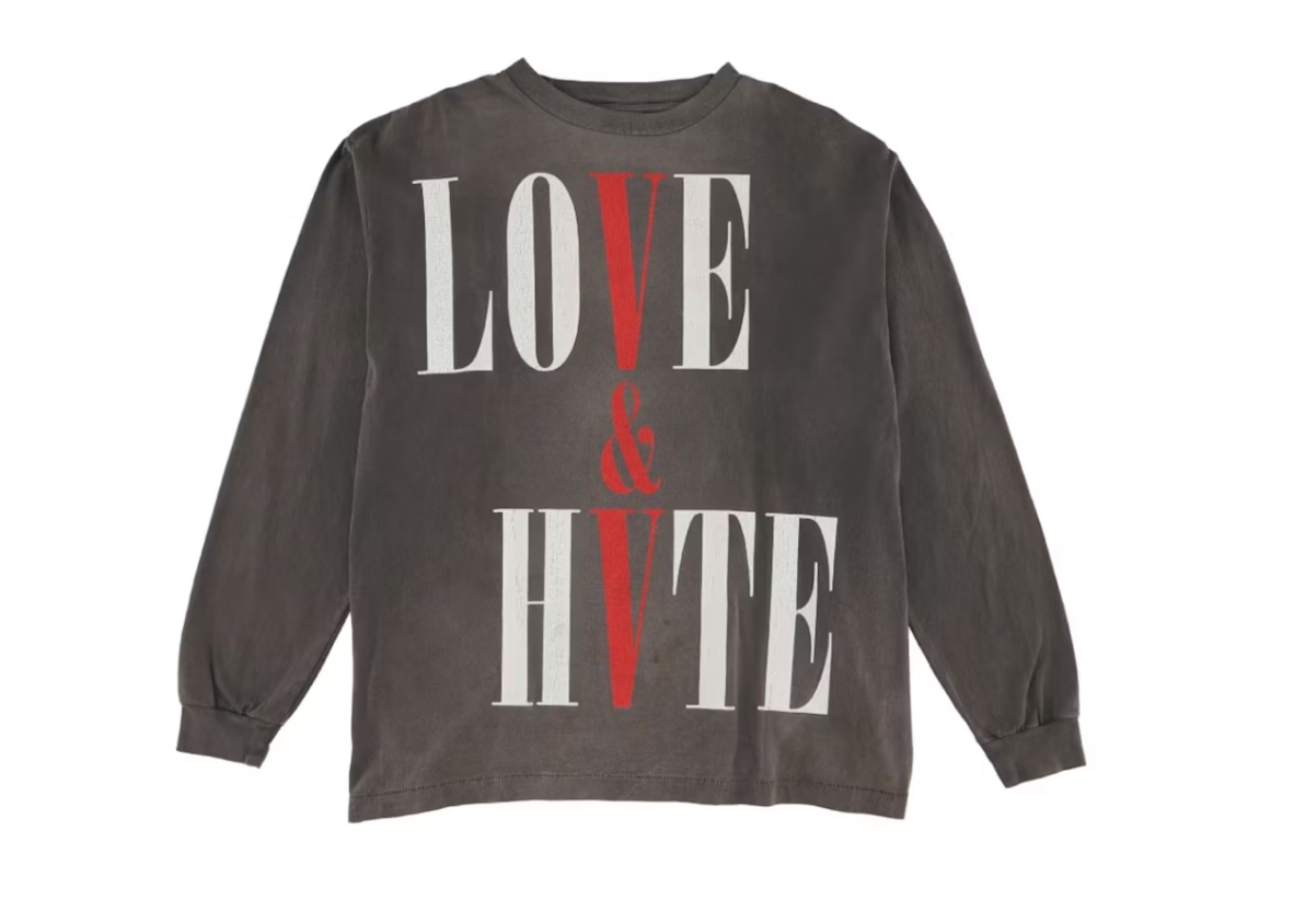 Saint Mxxxxxx x VLONE Love & Hate L/S Tee Black