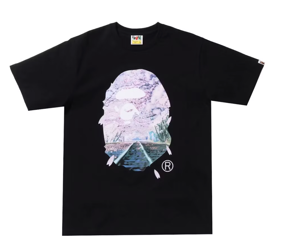 BAPE Sakura Photo Ape Head Tee (SS22) Black