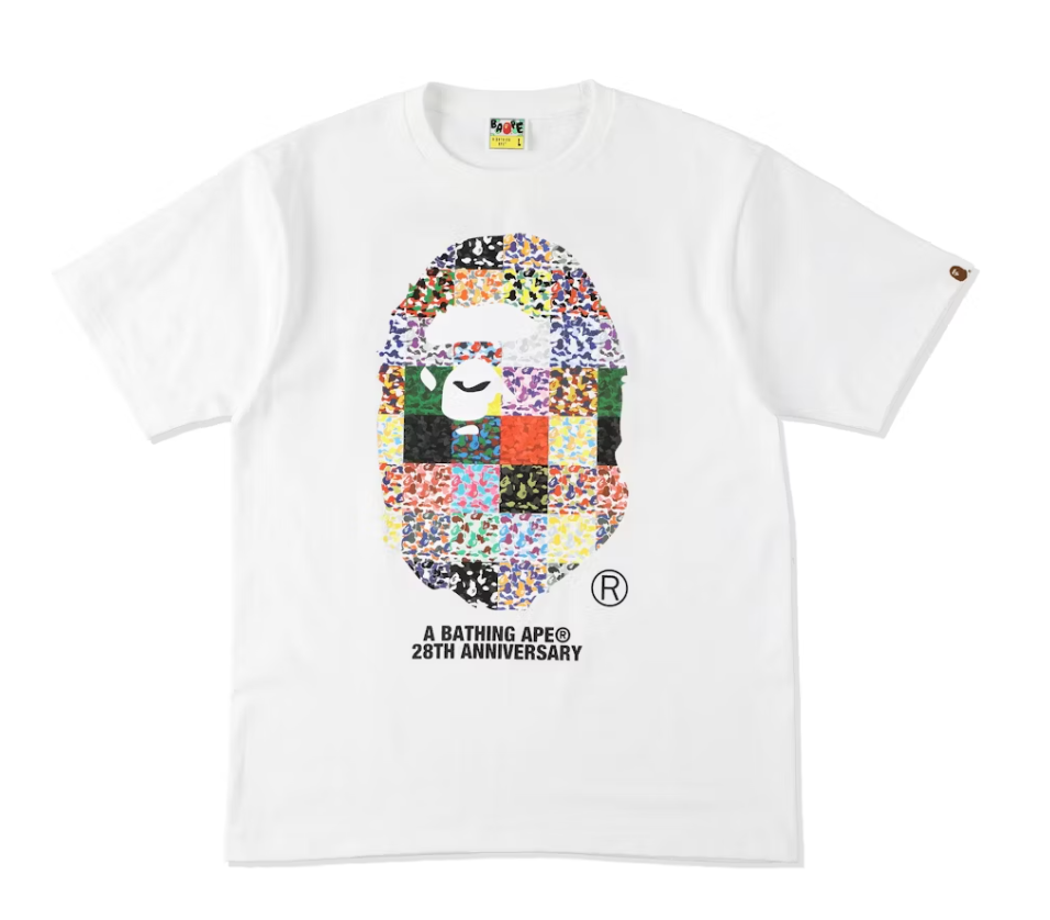 BAPE 28th Anniversary Ape Head Tee White