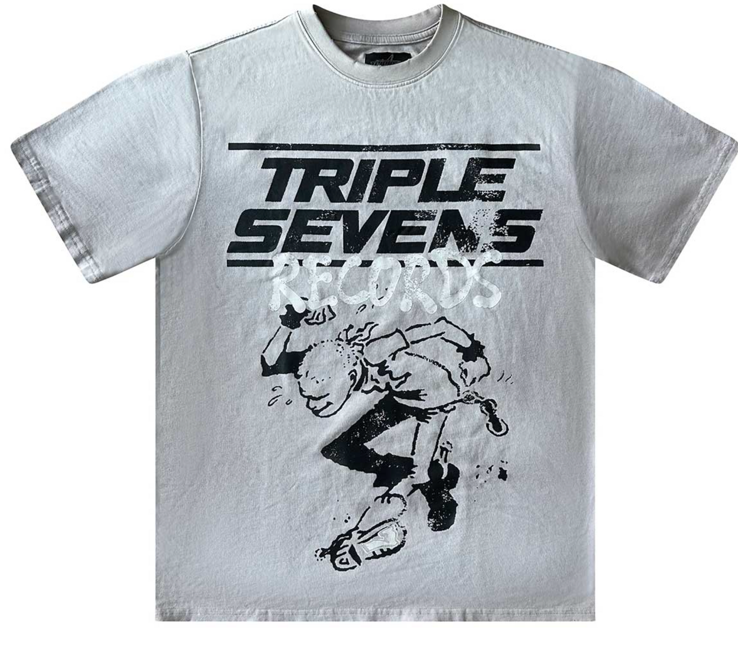 TRIPLE SEVENS RECORDS CREAM TEE