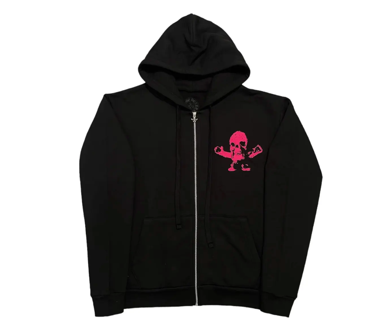 Chrome Hearts FOTI Skull Neon Pink Black Zip Up