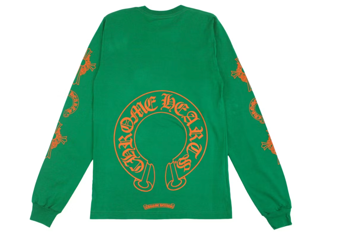Chrome Hearts Horseshoe L/S T-shirt Green/Orange