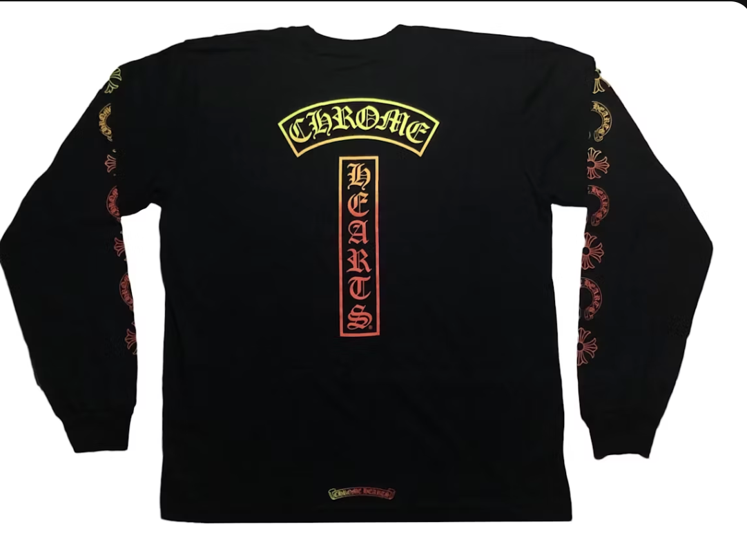 Chrome Hearts Gradient Logo L/S T-shirt Black/Yellow/Orange