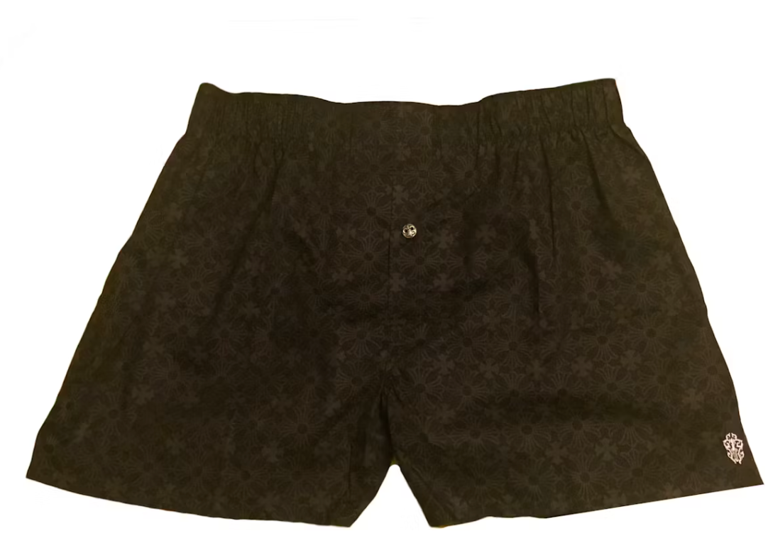Chrome Hearts Cross Monogram Boxer Shorts (Silver Button) Black