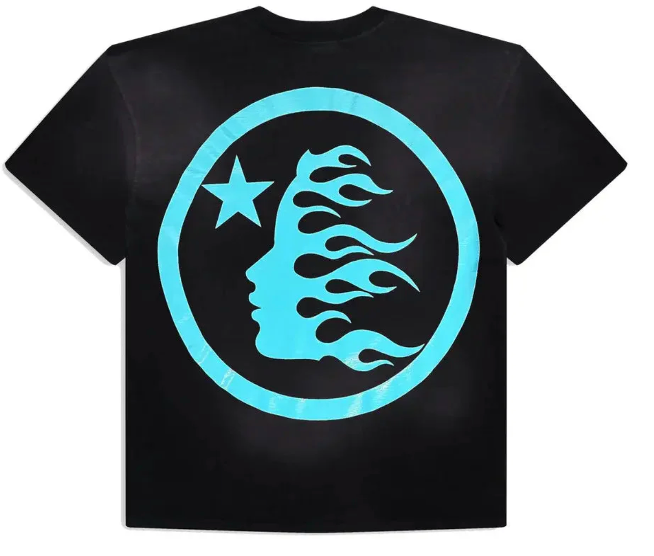 Hellstar Gel Sport Logo T-Shirt Black/Aqua Blue