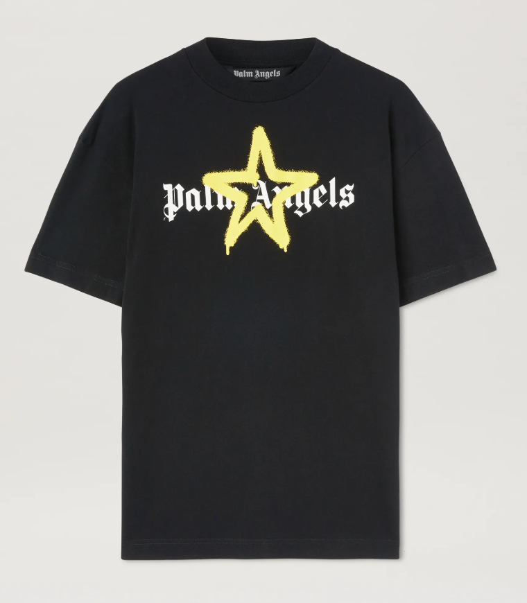 Palm angles star sprayed tee black/yellow