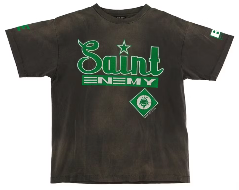 Saint Mxxxxxx Saint Enemy Tee Black Green