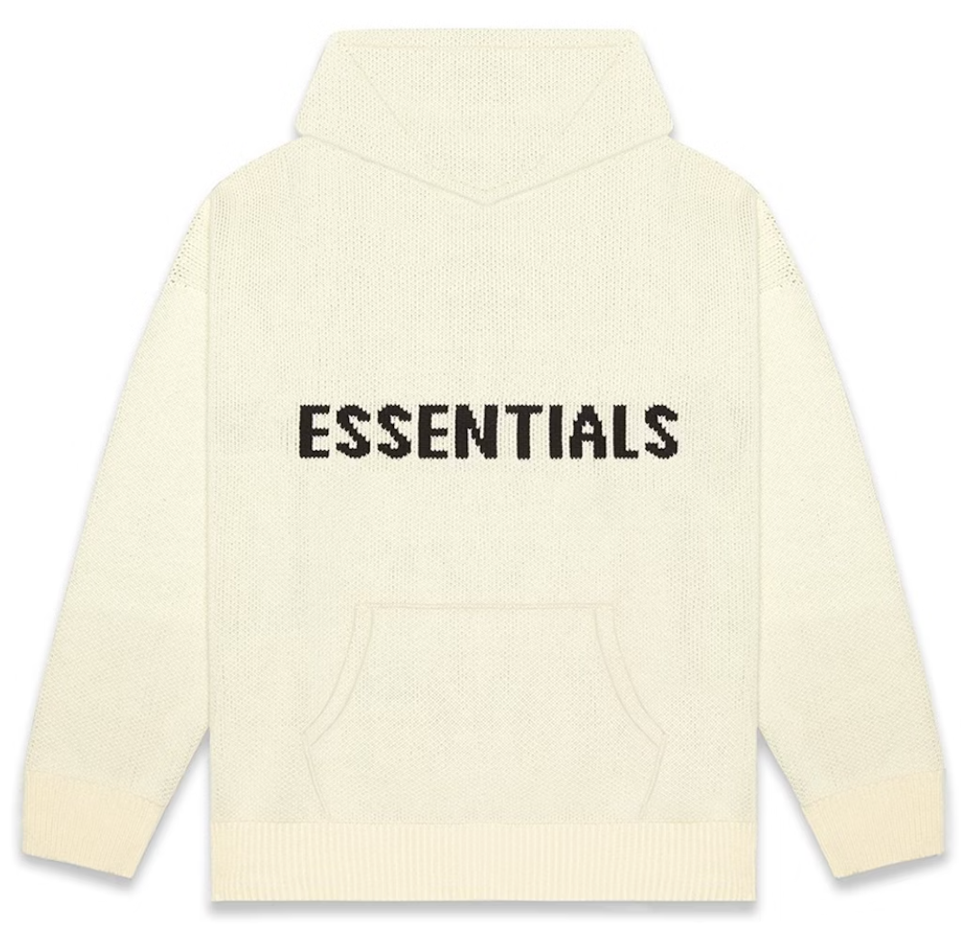 Fear of God Essentials Knit Pullover Hoodie Cream