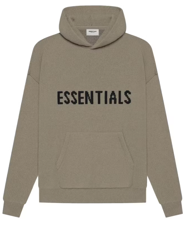Fear of God Essentials Knit Pullover Hoodie Taupe