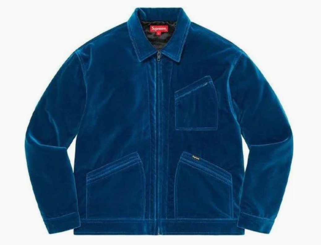 Supreme Velvet Work Jacket 'Blue'