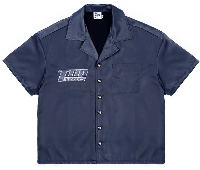Triple Sevens Nylon Button Up Navy